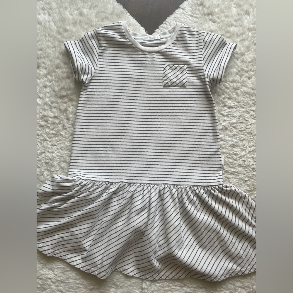 Striped Black and White Kids Casual Dress